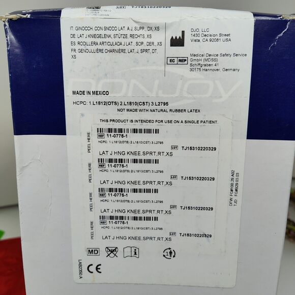 Lat J Hng Knee Support DonJoy X-Small Pull-On 12 to 13 Inch Circumference Right - Picture 7 of 10